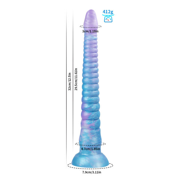 Small Luminous Blue Massive Tentacle Dildo