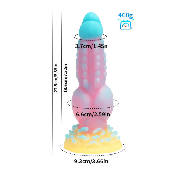 size of Luminous Variation Dog Knot Dildo