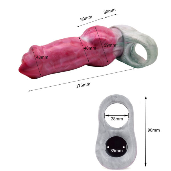 Size Wolfhound Knotted Dog Penis Sleeve with Penis Ring Sex toy for men