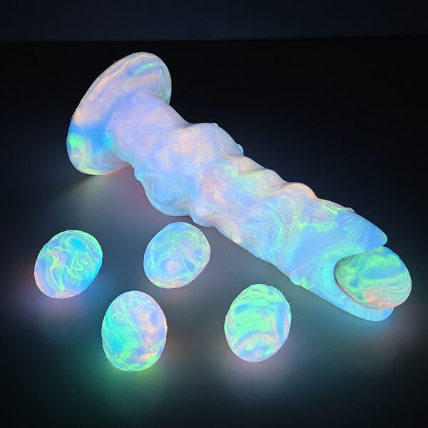 egg laying Purple Dog Fluorescence Luminous Ovipositor Knot Dildo